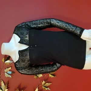 Ralph Lauren Denim & Supply Black Lace Embroidered Top Long Sleeve
